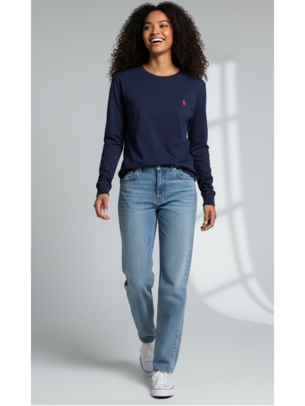 Vtg Polo Ralph Lauren Long Sleeve Tee Blue Women’s Sz Small